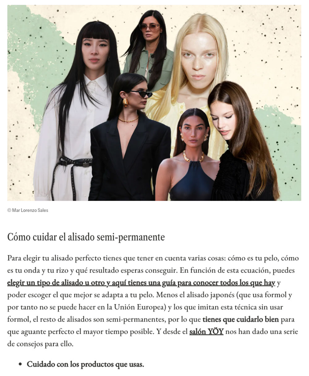 Salón YÖY en Glamour